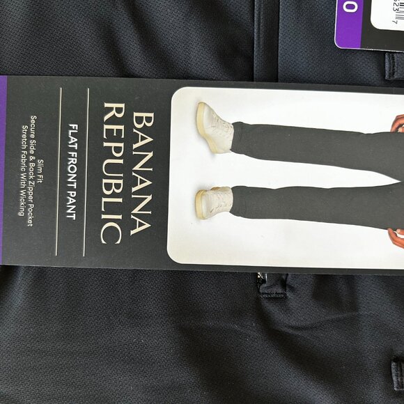 Banana Republic Mens Flat Front Slim Fit Pant Black size 40x30 - Picture 6 of 9